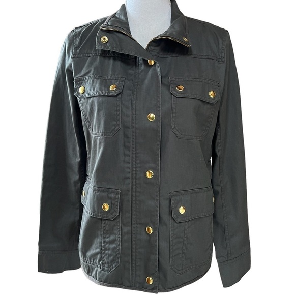 J CREW WOMENS RELAXED FIT GREEN BOYFRIEND FIELD JACKET SIZE SMALL - Picture 1 of 13